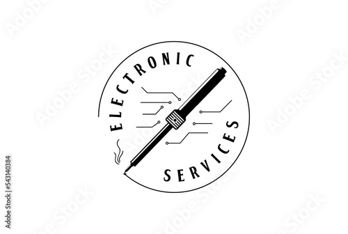 Retro Vintage Electronic Solder for Service Workshop Logo