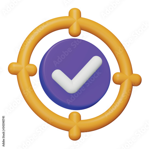 Focus on tasks 3d rendering isometric icon.