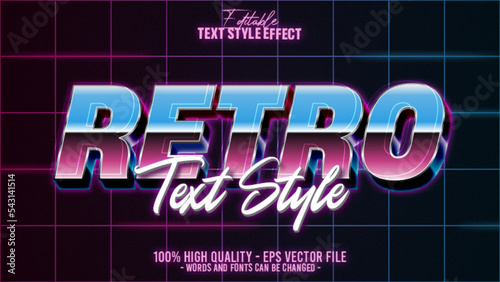 3d modern retro pop 80s editable text effect template