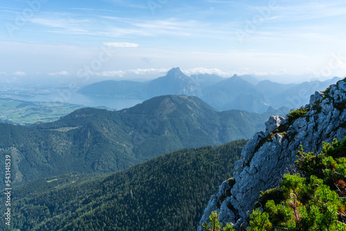 Blick auf den Traunsee vom Weg zum Europakreuz photo