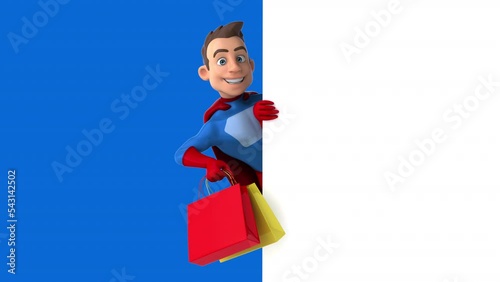 Fun 3D cartoon supehero with alpha channel included photo