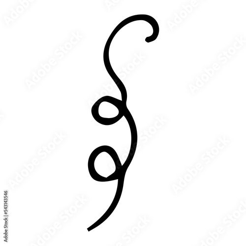 Curls abstract scribble with hand drawn line. Doodle decorative curl. Vector illustration
