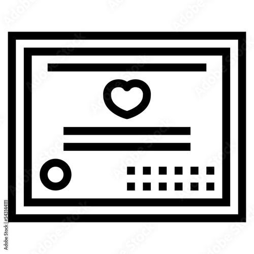 marriage certificate line icon style