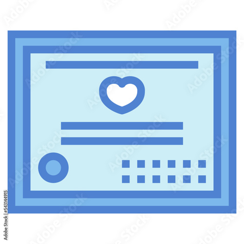 marriage certificate two tone icon style