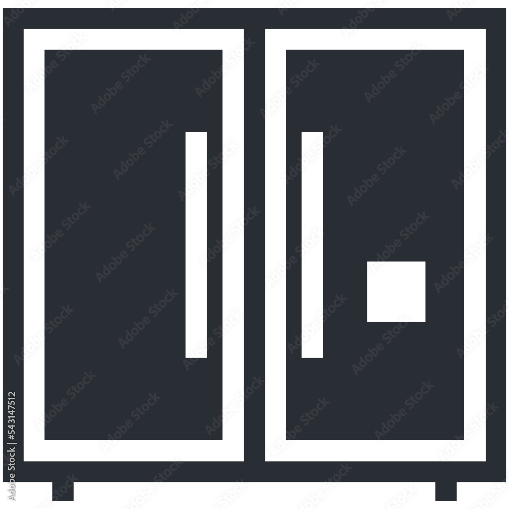Double Door Fridge Vector Icon