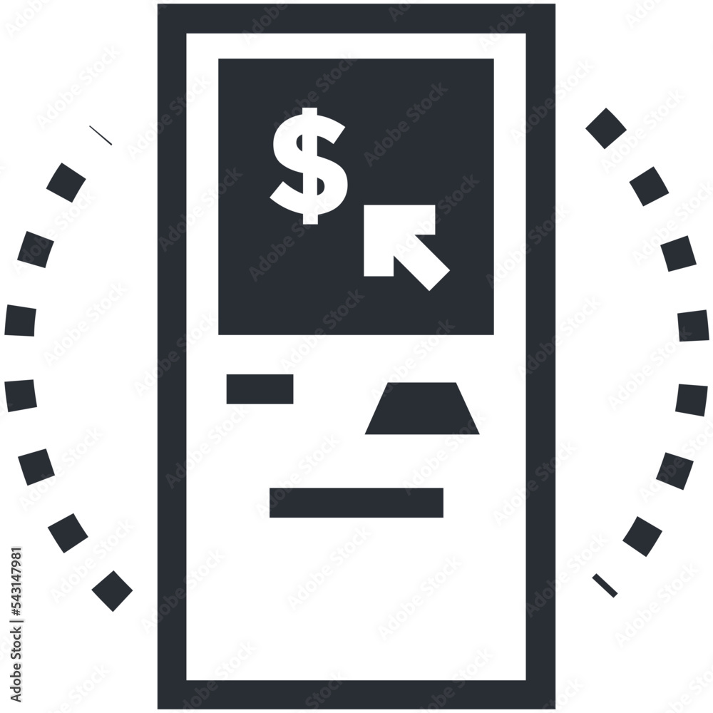 Fototapeta premium Atm Machine Vector Icon