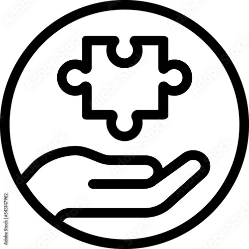 Jigsaw, puzzle line icon