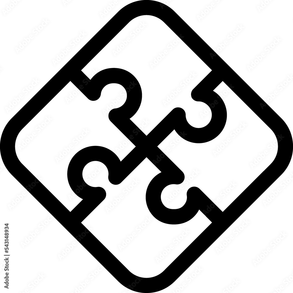 puzzle shape line icon. Teamwork puzzle shape line icon. Teamwork