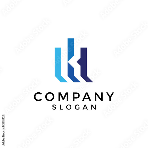 logo a statistic chart combination with the letter K