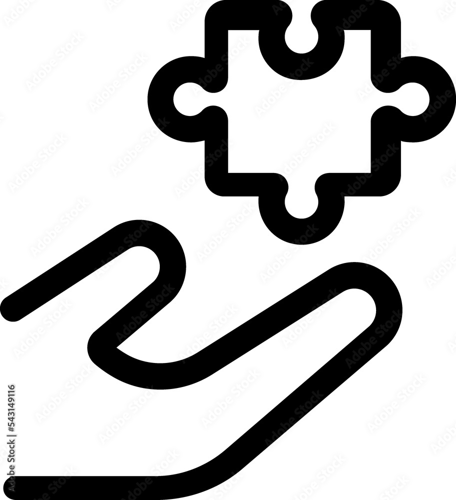 puzzle shape line icon. Teamwork puzzle shape line icon. Teamwork