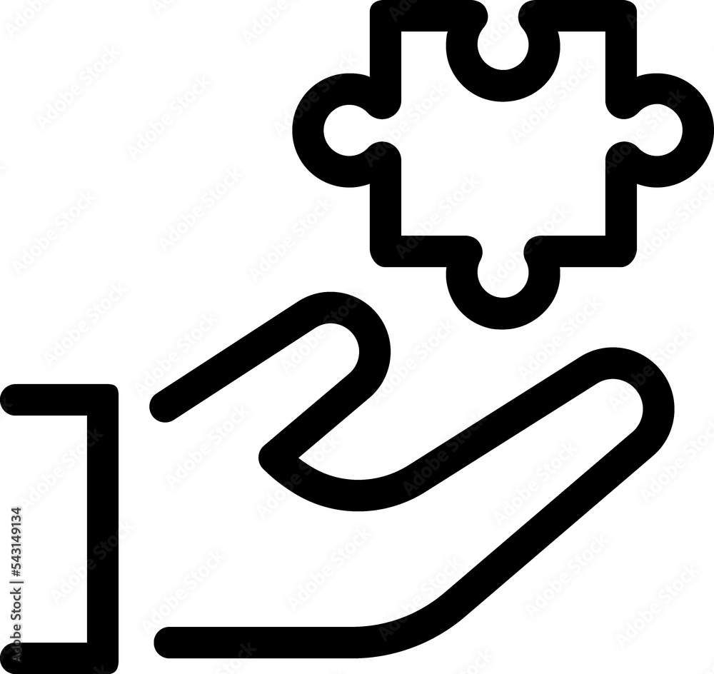 puzzle shape line icon. Teamwork puzzle shape line icon. Teamwork
