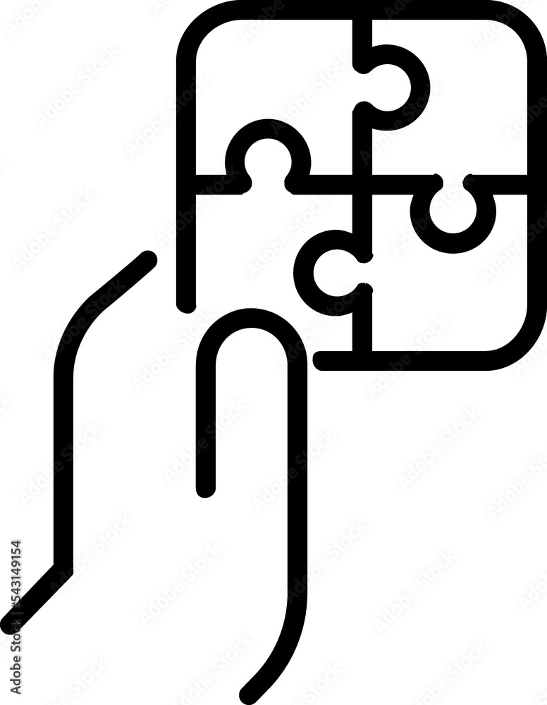 puzzle shape line icon. Teamwork puzzle shape line icon. Teamwork