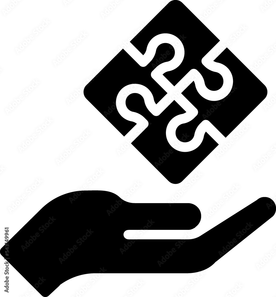 Puzzle shape glyph icon Puzzle shape glyph icon