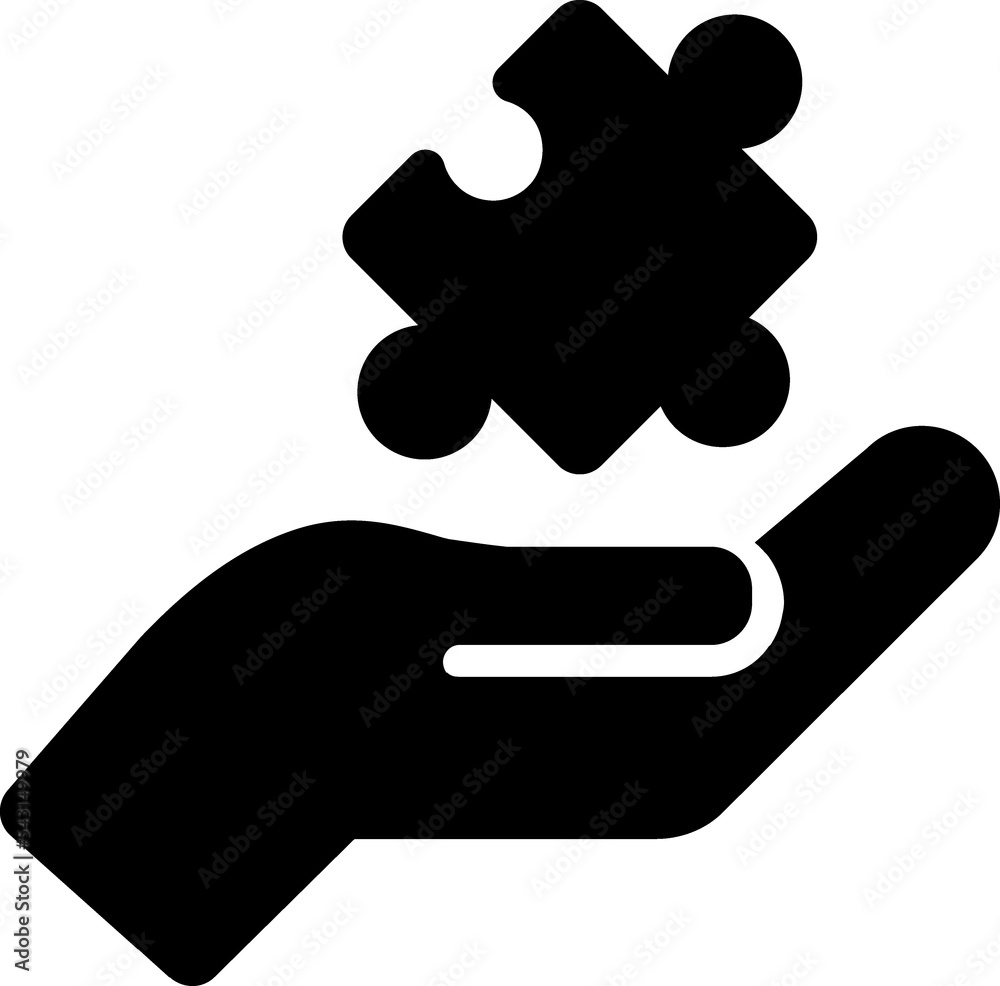 Puzzle shape glyph icon Puzzle shape glyph icon