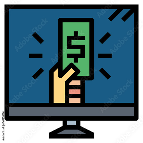 e filled outline icon style