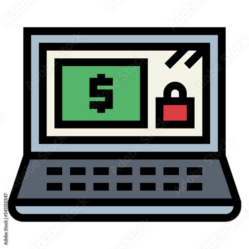 internet banking filled outline icon style