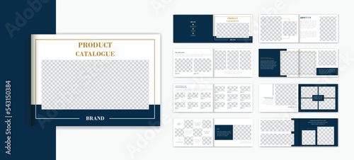 classic luxury Product catalog landscape brochure design, 16 page artboard brochure layout template