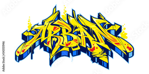 Colorful Abstract Isolated Graffiti Street Art Style Word Urban Lettering Vector Illustration  photo