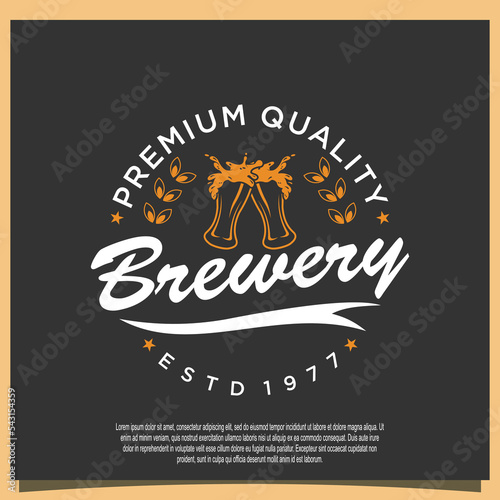 craft beer glass logo design with creative concept