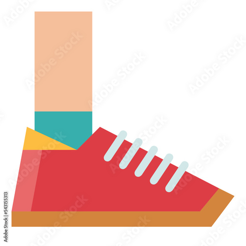 running shoes flat icon style