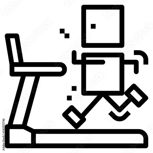 treadmill line icon style