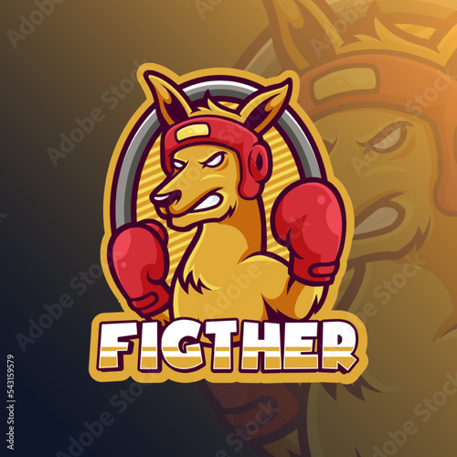 Kangaroo Mascot Logo Premium Template