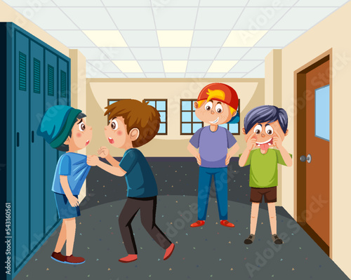 Kids bullying their friend at school