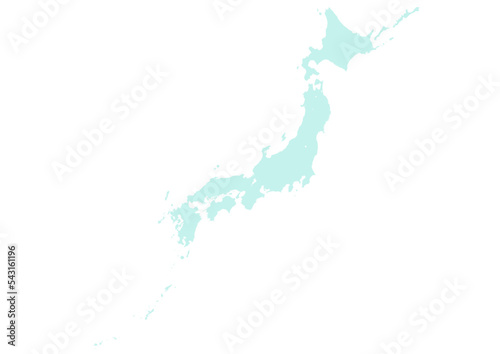 おしゃれなペールグリーン パステルカラーの日本地図