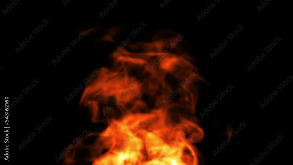 Fire Animation design on black background. Overlay on background. 3D Illustratio Fire Animation design on black background. Overlay on background. 3D Illustratio