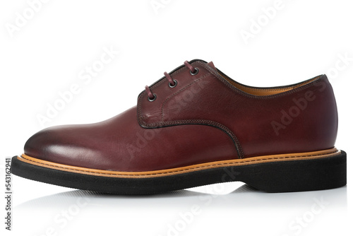 Men leather fashion shoes side view isolated on white background