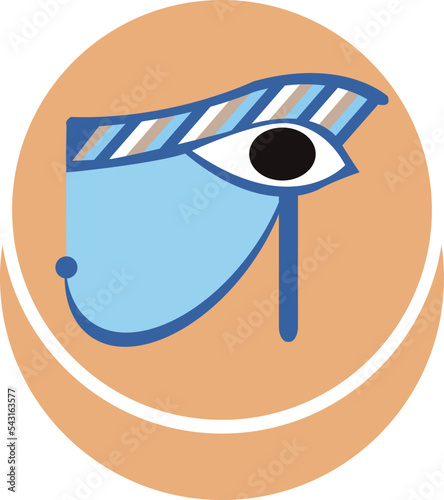 Illustration Vector of Egyptian Eye of Horus  symbol from Dendera Temple to Hathor