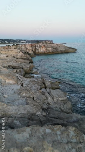 rocks and sea at sundown