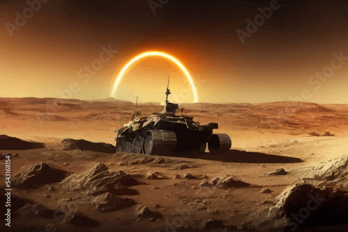 tank rover in the conflict zone, the war in the mars