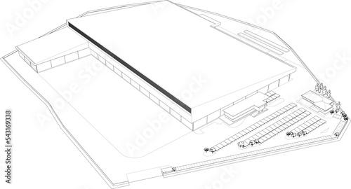 3D illustration of industrial building