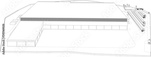 3D illustration of industrial building