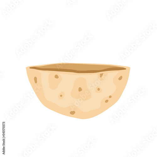 Pita bread. Ingredient for making kebabs and burritos. Half Unleavened wheat cake