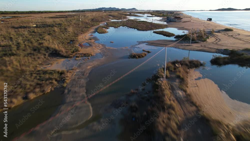Tidal lagoon with shallow water ponds surrounded by marshes, ideal place for breeding fish and birds Tidal lagoon with shallow water ponds surrounded by marshes, ideal place for breeding fish and birds