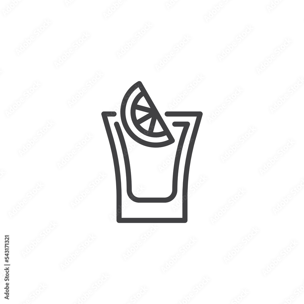 Tequila shot glass line icon Tequila shot glass line icon