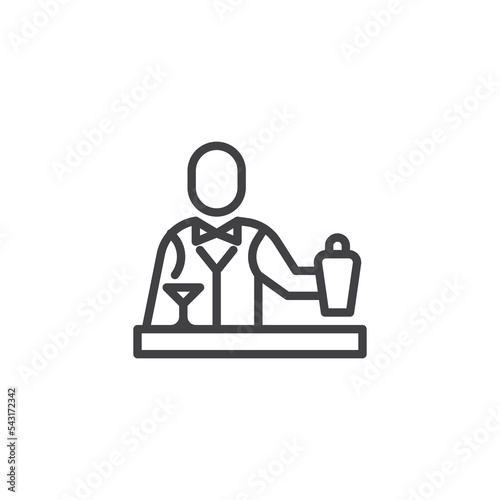 Bartender, barkeeper line icon