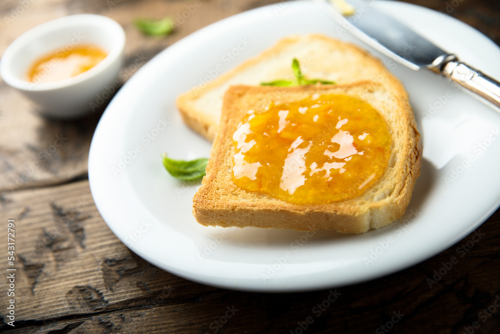 Toast with homemade orange jam