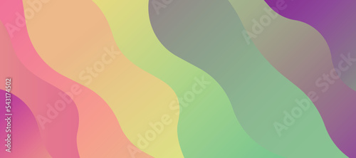 Rainbow Abstract Background with Curves Lines and Gradients - Illustration for Website Design, Booklet and Brochure, Vector