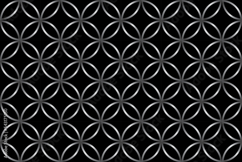 Chain mail medieval black background. Dark metal chain armor texture. Iron rings, silver chainmail vector pattern