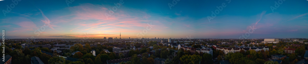 Senic Hamburg Sunset panorama 