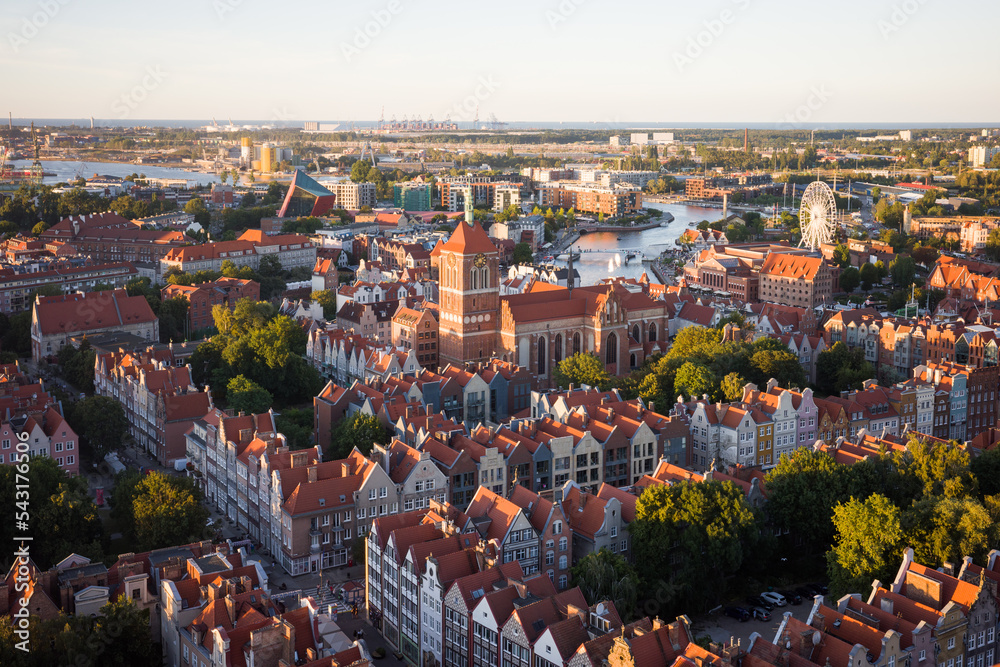 overhead view of Gdansk in Poland