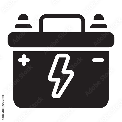 car battery glyph icon