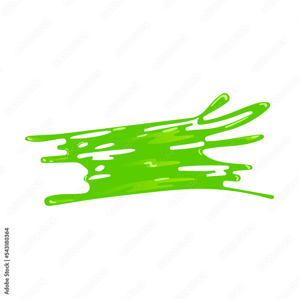 Smeared Green slime splash and blob. Vector illustration of sticky mucus splat or dripping goo liquid. Cartoon slimy droplet isolated on white Smeared Green slime splash and blob. Vector illustration of sticky mucus splat or dripping goo liquid. Cartoon slimy droplet isolated on white