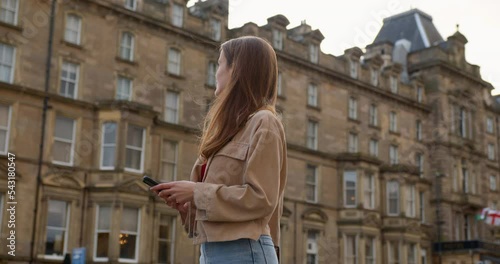 Woman Staying Connected in the City