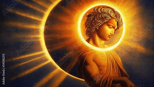 Illustration of Helios sun god photo