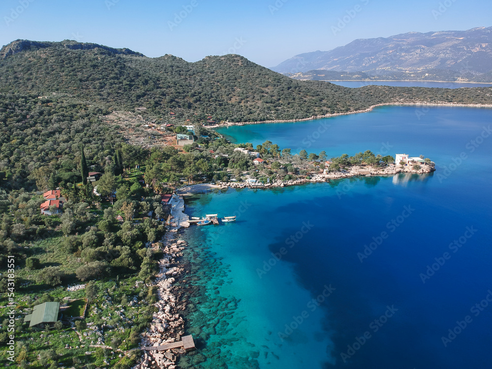 Aerial view on Limanagzi Bay near Kas, Turkey.