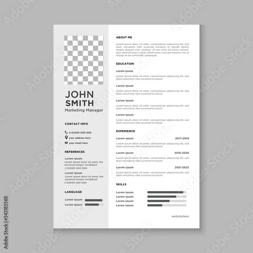 Resume and Cover Letter, Minimalist resume cv template,
